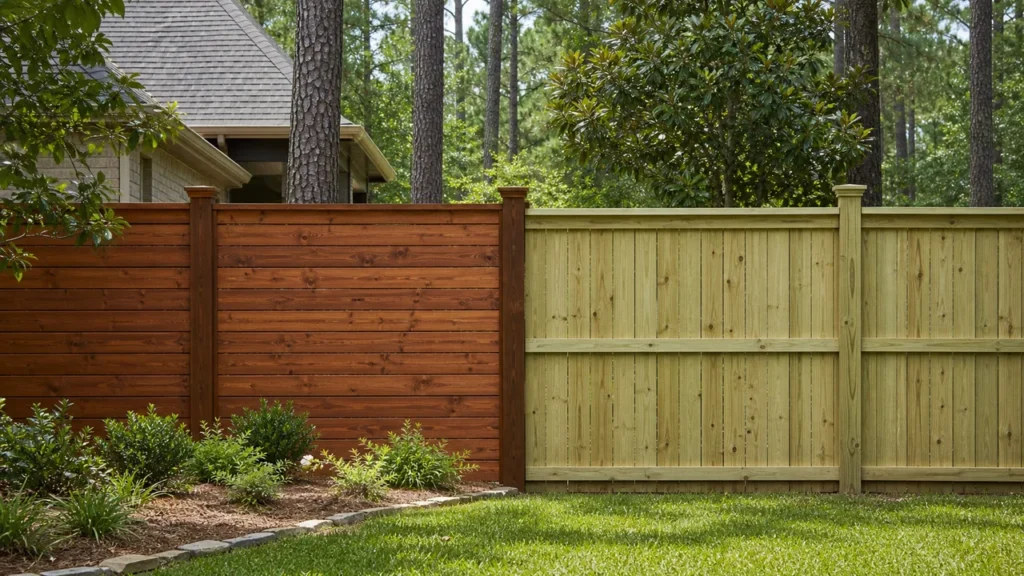 Cedar vs. Pressure-Treated Fencing in The Woodlands — local fencing project in The Woodlands, Texas
