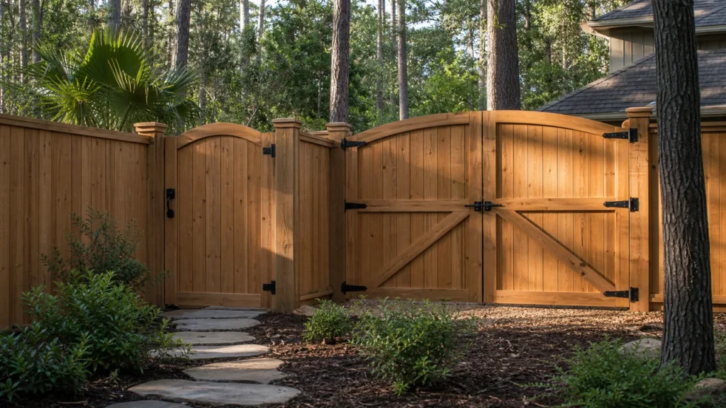 Gate Width and Placement for Woodlands Backyards — local fencing project in The Woodlands, Texas