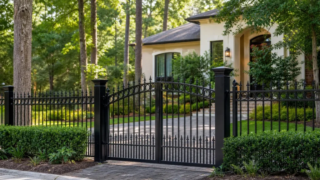 Ornamental Metal Fence Ideas for Front Yards — local fencing project in The Woodlands, Texas
