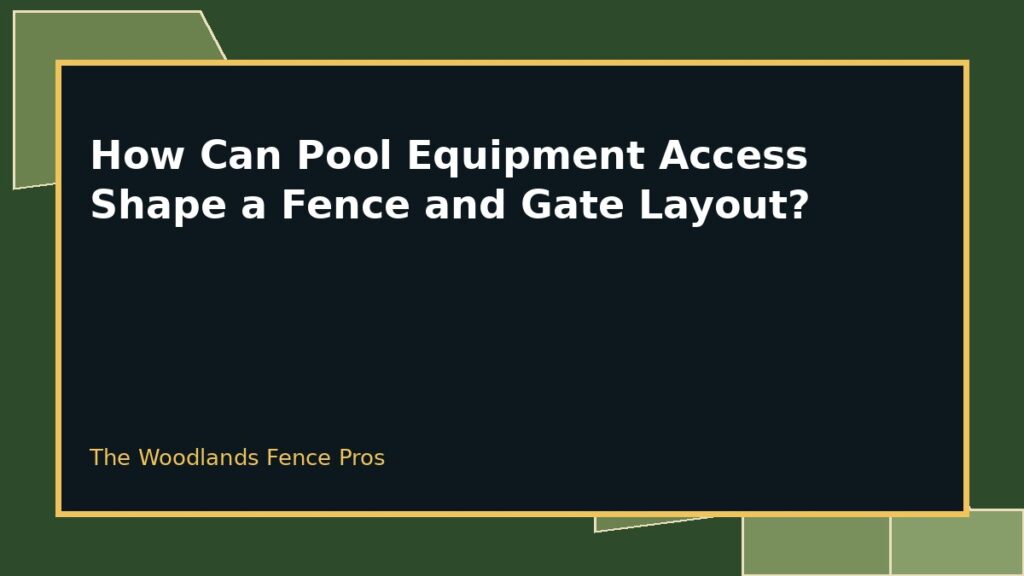 How Can Pool Equipment Access Shape a Fence and Gate Layout? 2 Pool Fence Gate Layout planning for a property in The Woodlands, Texas